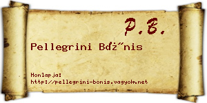 Pellegrini Bónis névjegykártya